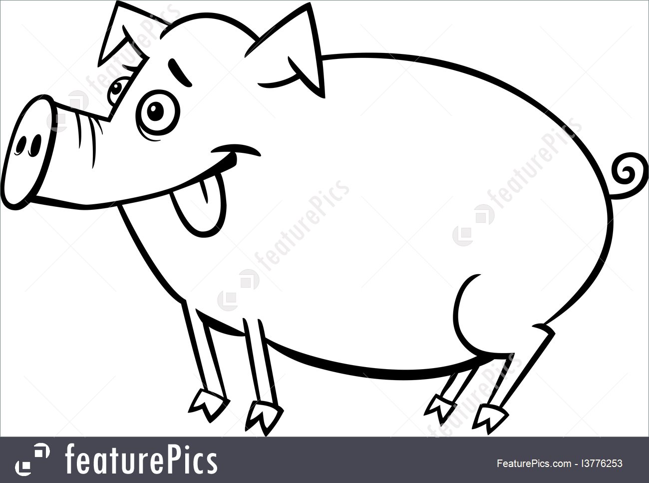 1300x967 Illustration Of Farm Pig Cartoon For Coloring