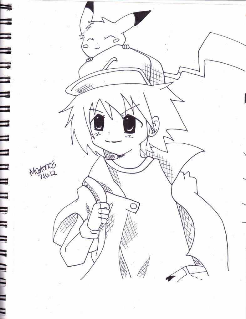 786x1017 Cute Ash And Pikachu By Yami The Orca