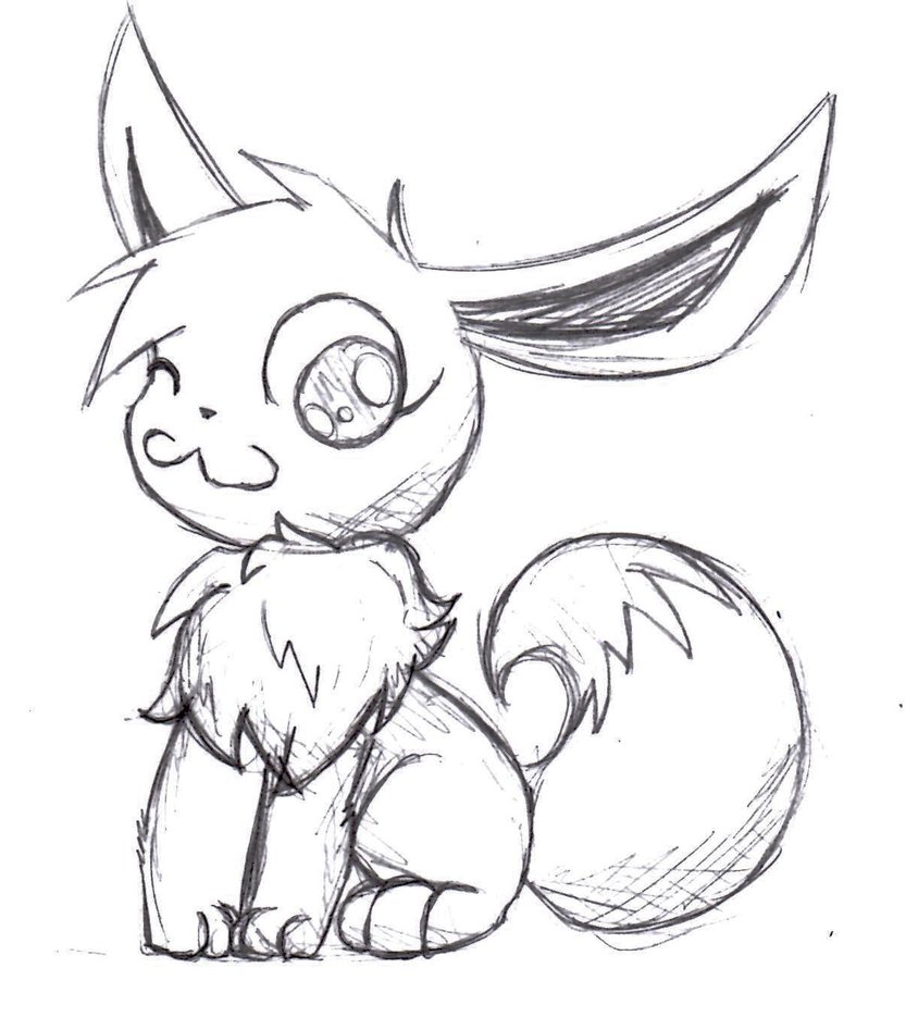 844x947 Sketch Of An Cute Pokemon Eevee (Evoli) By Chatfellow