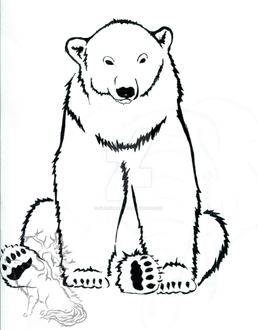 900x1150 Polar Bear Ink Design By Silverheartx