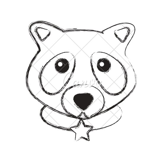 550x550 Figure Cute Raccoon Head Animal And Belt With Star Emblem