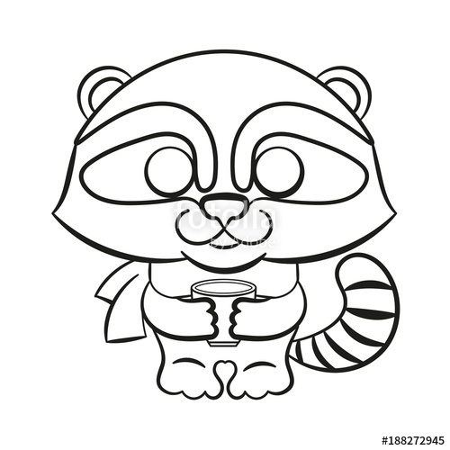 500x500 Cartoon Animal, Cute Raccoon. Stock Image And Royalty Free Vector
