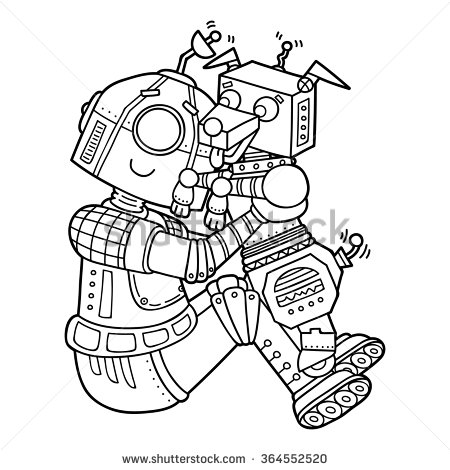 450x470 Cute Robots Vector Illustration Of Cute Cartoon Robot Character