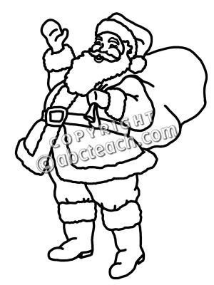 300x400 Cute Santa Claus Clipart Black And White