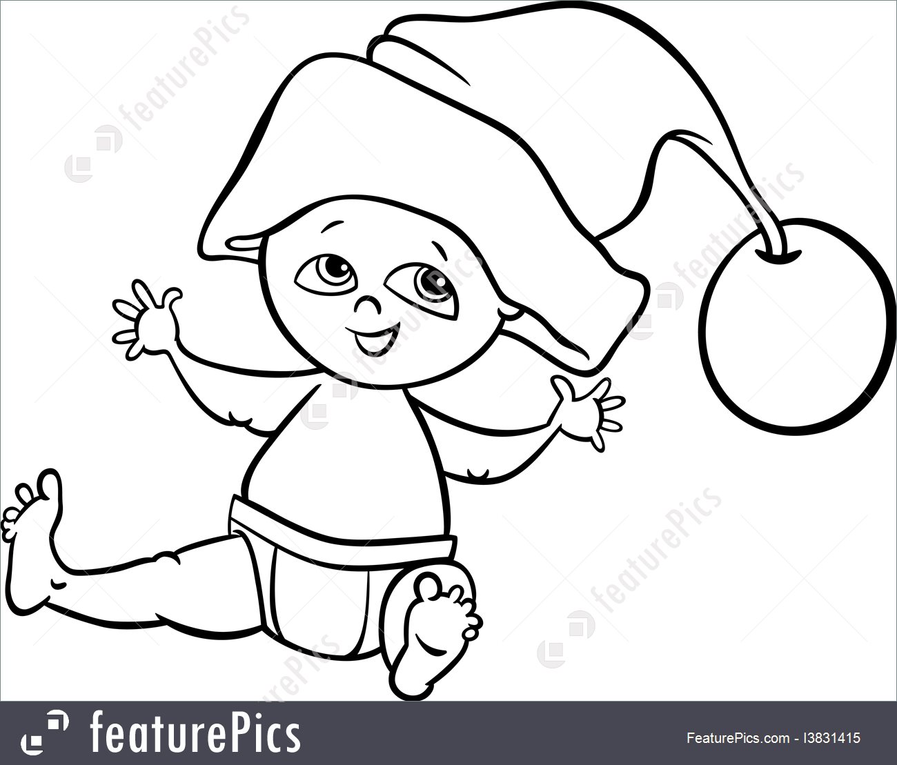 1300x1109 Illustration Of Baby Boy Santa Cartoon Coloring Page