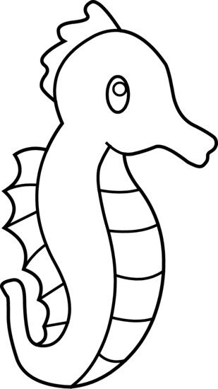 309x550 Cute Seahorse Line Art