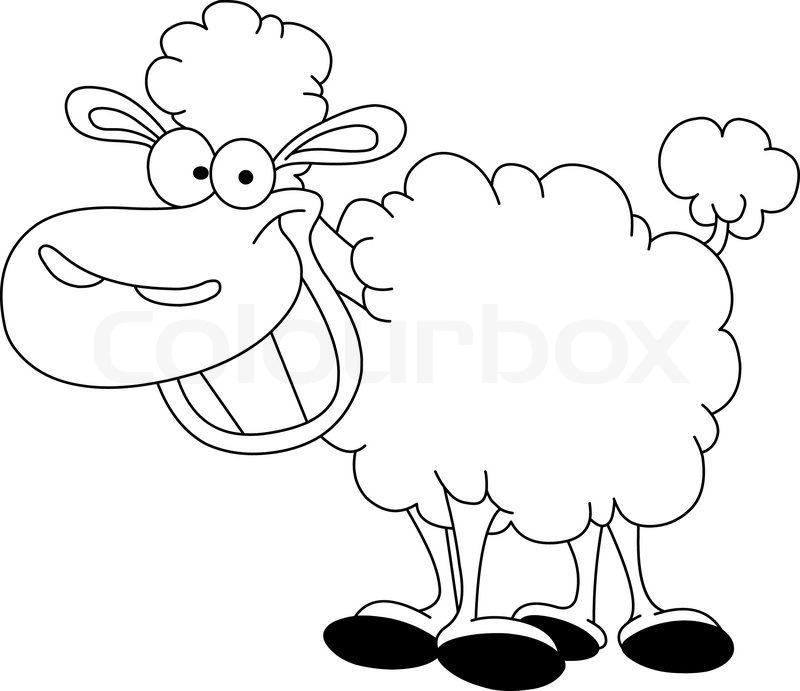 800x691 Outlined Sheep Stock Vector Colourbox