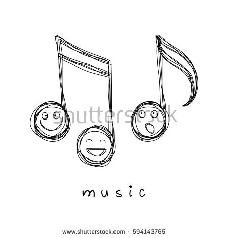 450x470 Drawn Music Notes Cute