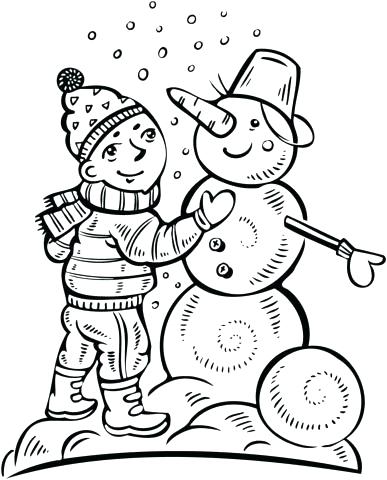 387x480 Snowman Coloring Page