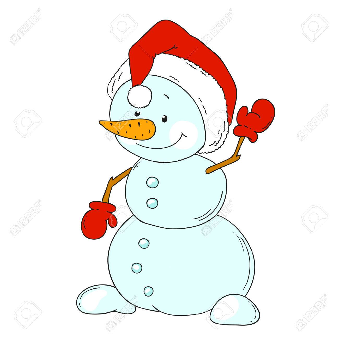 1300x1300 Cute Snowman Vector Character. Merry Christmas. New Year. Vector