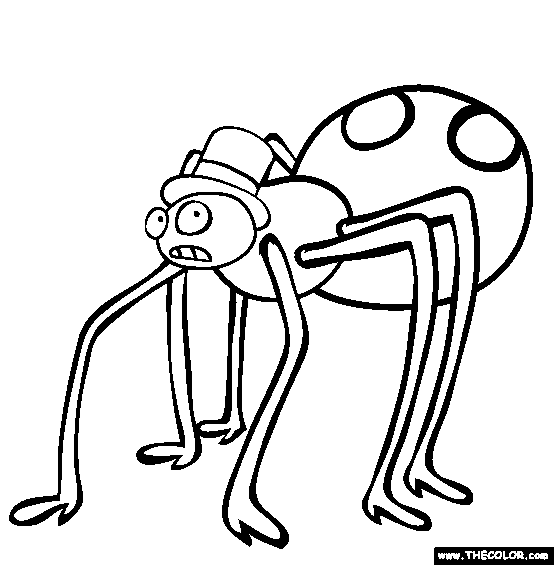 554x565 Spider With High Legs Coloring Page