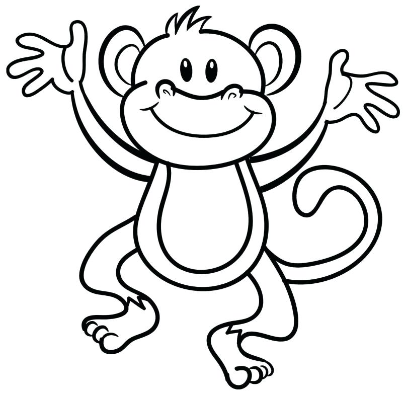 805x783 Coloring Pages Of Spider Monkeys Kids Free Cute Pictures Animals