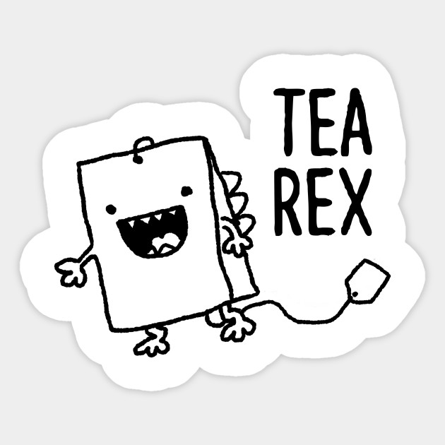 630x630 Cute Tea Bag T Rex Funny Food Pun Cartoon