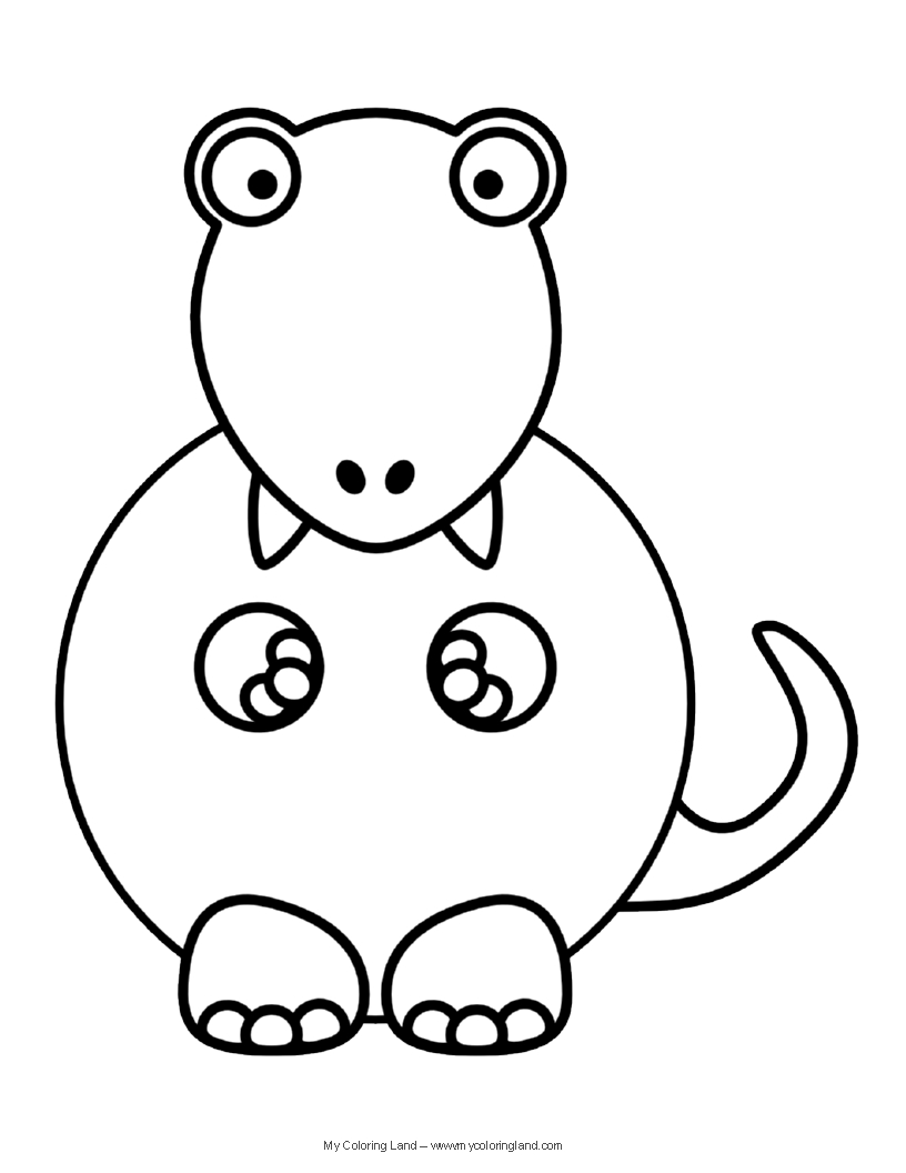 816x1056 Happy Cute T Rex Coloring Pages
