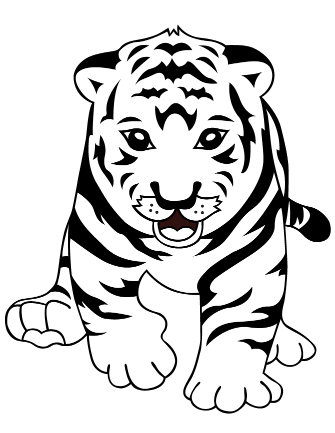 670x867 Cute Baby Tiger Coloring Page H Amp M Coloring Pages