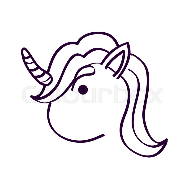 800x800 Cute Unicorn Drawn Icon Vector Illustration Design Stock Vector
