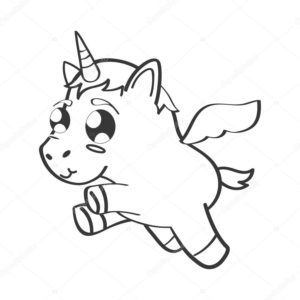 1024x1024 Cute Unicorn Drawn Icon Stock Vector Djv