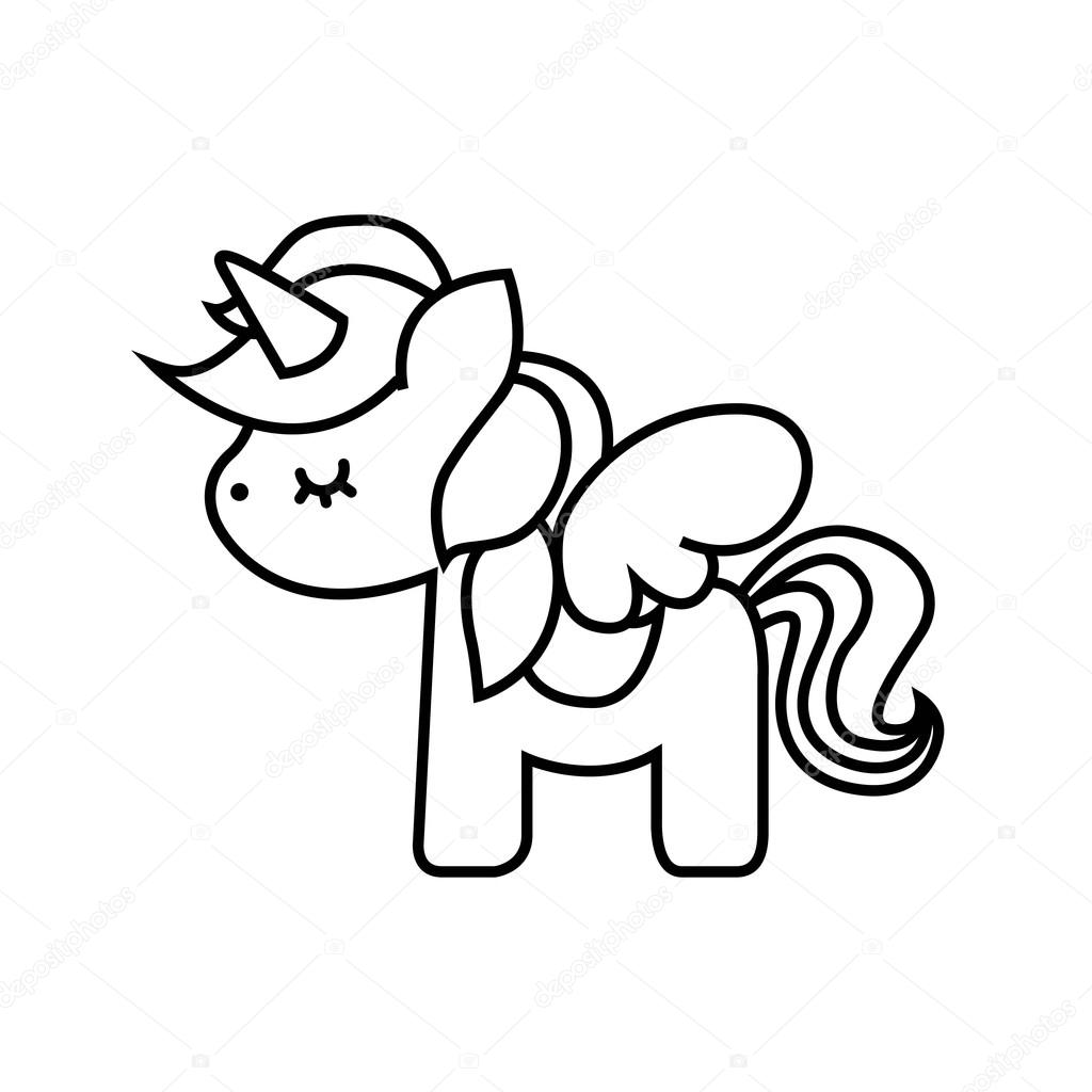 1024x1024 Drawing Cute Unicorn Icon Stock Vector Yupiramos