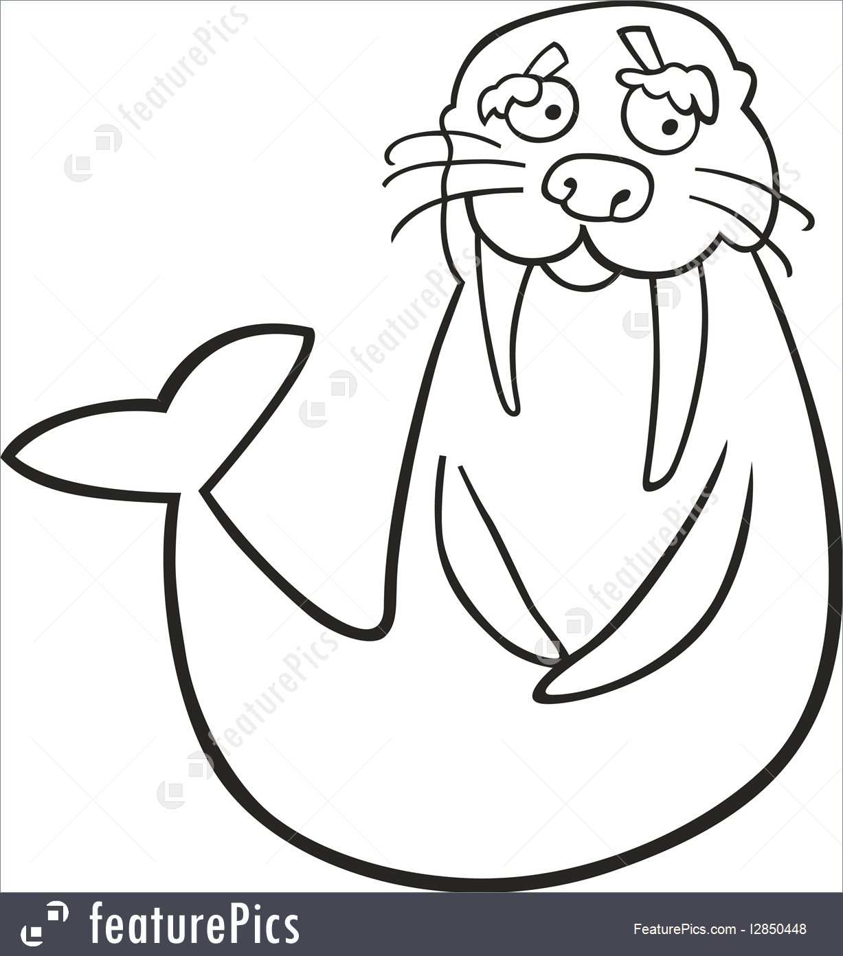 1227x1392 Wildlife Animals Walrus For Coloring Book