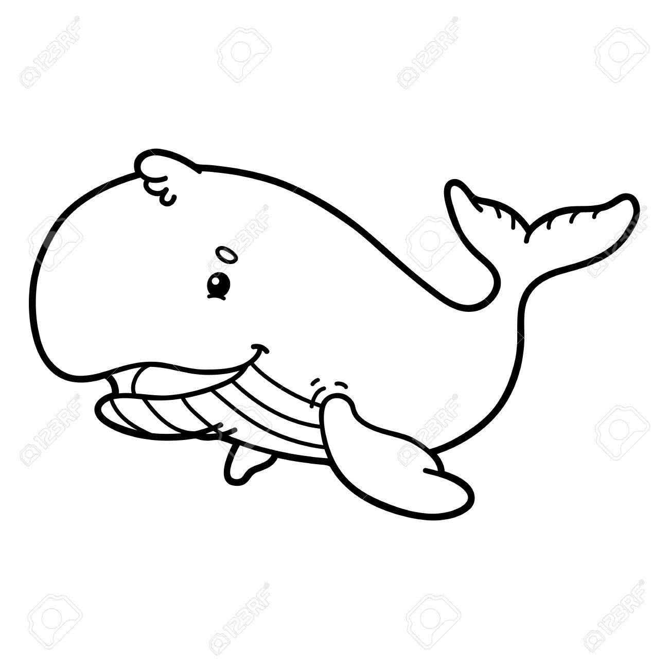 1300x1300 Cute Whale. Vector Illustration Of Cute Cartoon Whale Character