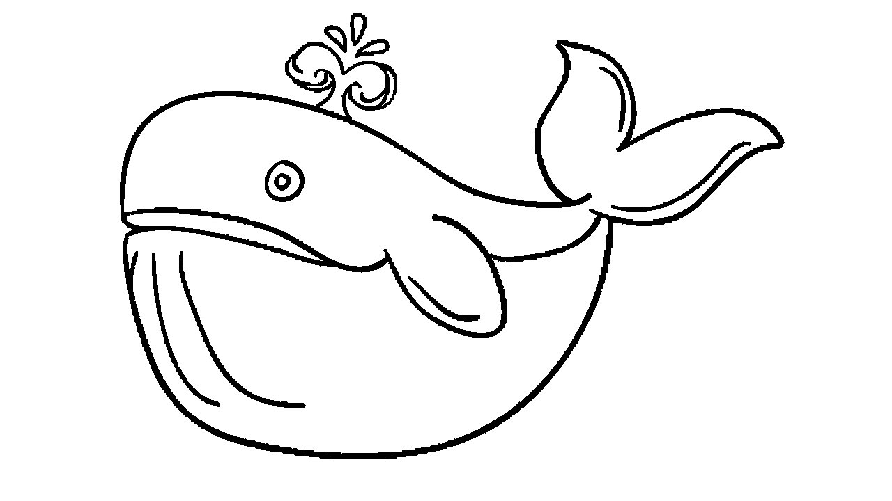 1280x720 Whale Drawing Cartoon Cute And Simple Cartoon Whale Drawing