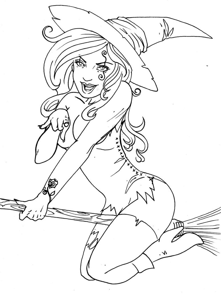 774x1031 Cute Witch Lineart By Meta Virus