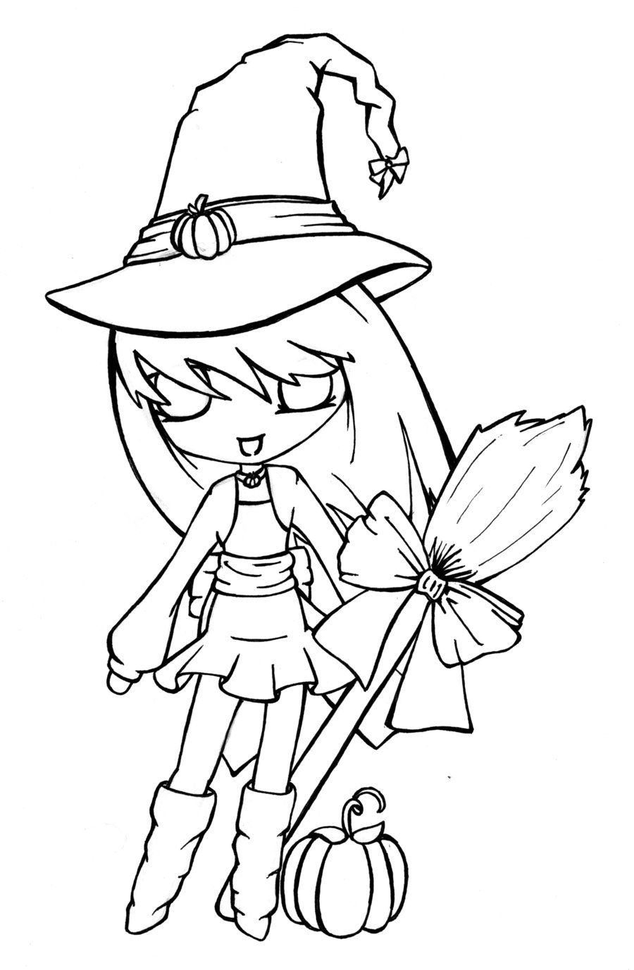 900x1378 Lil Witch Lineart By Saltiidog