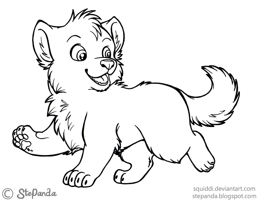 900x706 Free Lineart Puppy Wolf By Stepandy