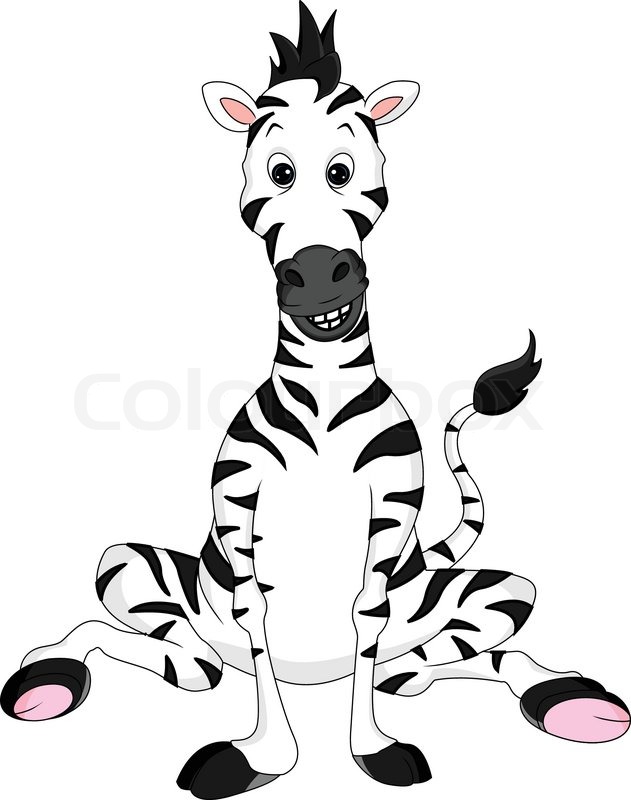 631x800 Cute Zebra Cartoon Stock Vector Colourbox
