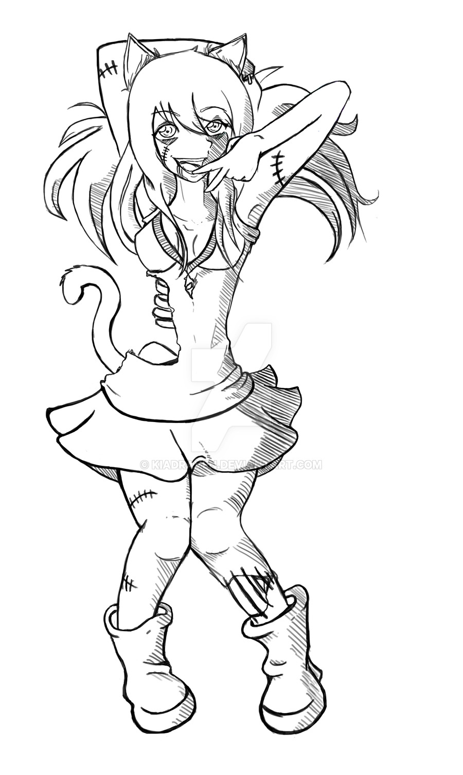 900x1506 Zombie Kitty Commission By Kiadraven