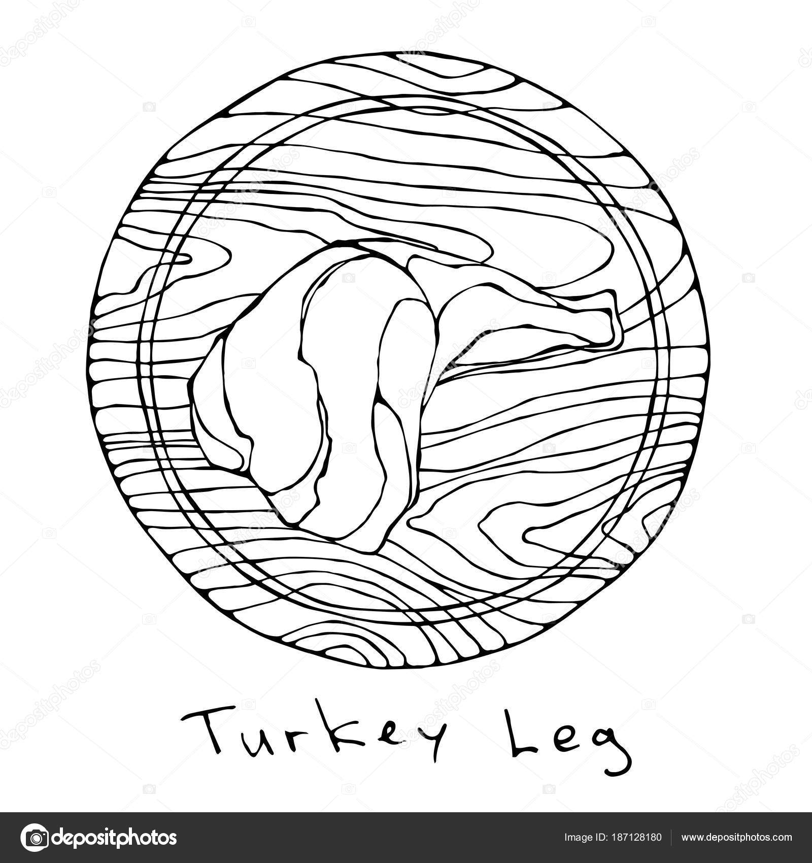 1600x1700 Raw Turkey, Chicken Leg On Round Cutting Board. For Cooking