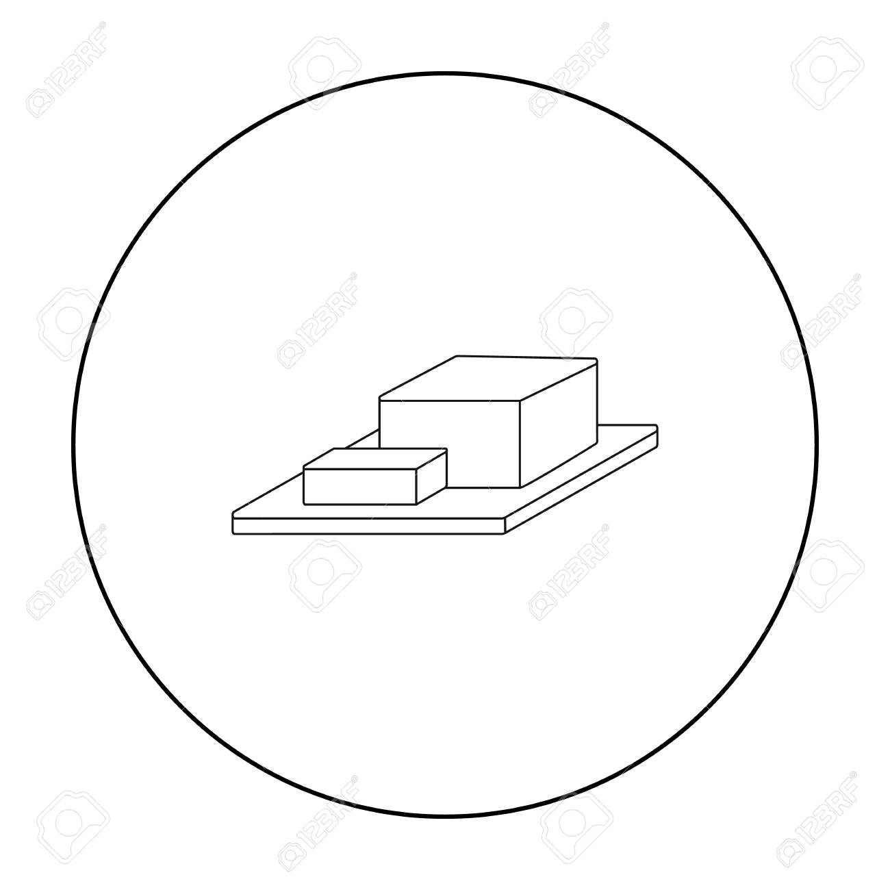 1300x1300 Bar Of Butter On Cutting Board Icon In Outline Style Isolated