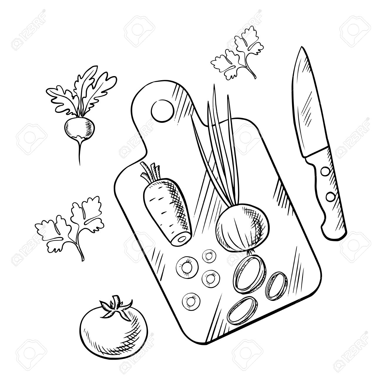 1300x1300 Fresh Farm Tomato, Carrot, Green Onion And Radish Vegetables