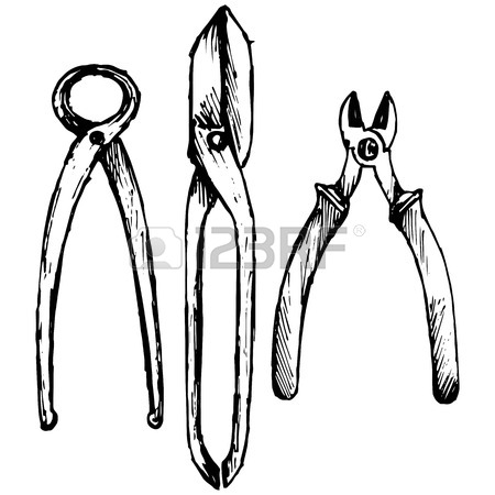 450x450 Nipper. Old Used Iron Cutting Pliers Tongs. Shears For Cutting