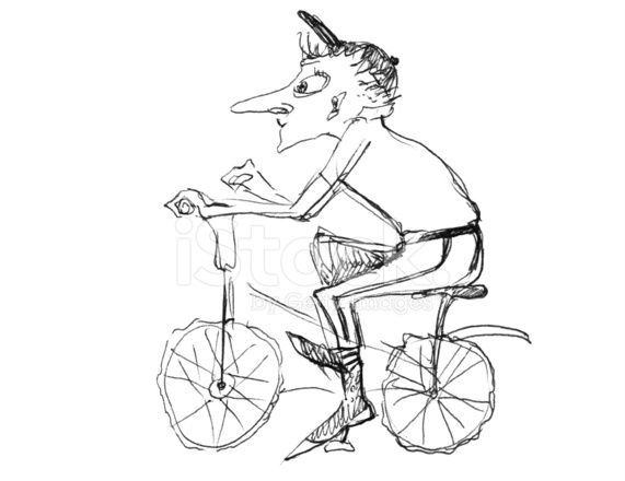 571x440 Sketch Of Cyclist Stock Vector