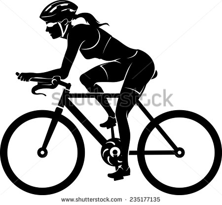450x415 Lady Cycling Drawing