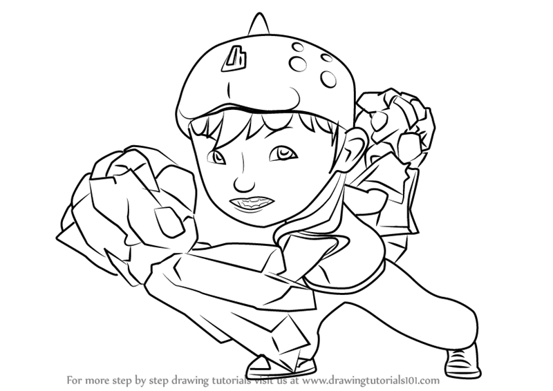800x566 Learn How To Draw Boboiboy Earth From Boboiboy (Boboiboy) Step By