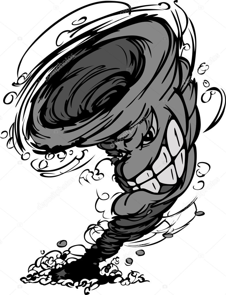 786x1023 Storm Tornado Mascot Vector Cartoon Image Stock Vector