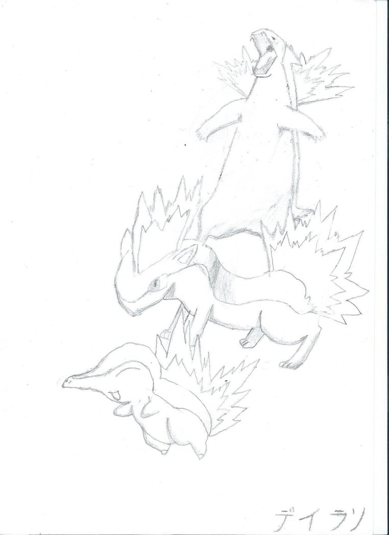 762x1048 Cyndaquil And Evolutions By Dylan120