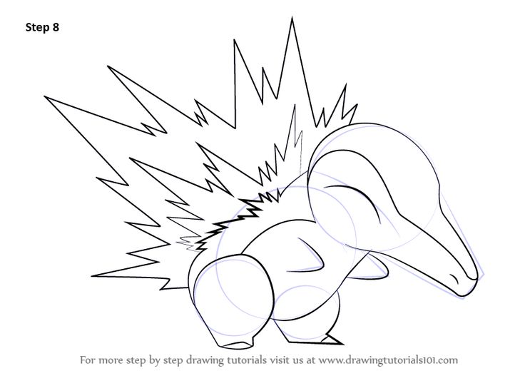 736x520 Learn How To Draw Cyndaquil From Pokemon (Pokemon) Step By Step