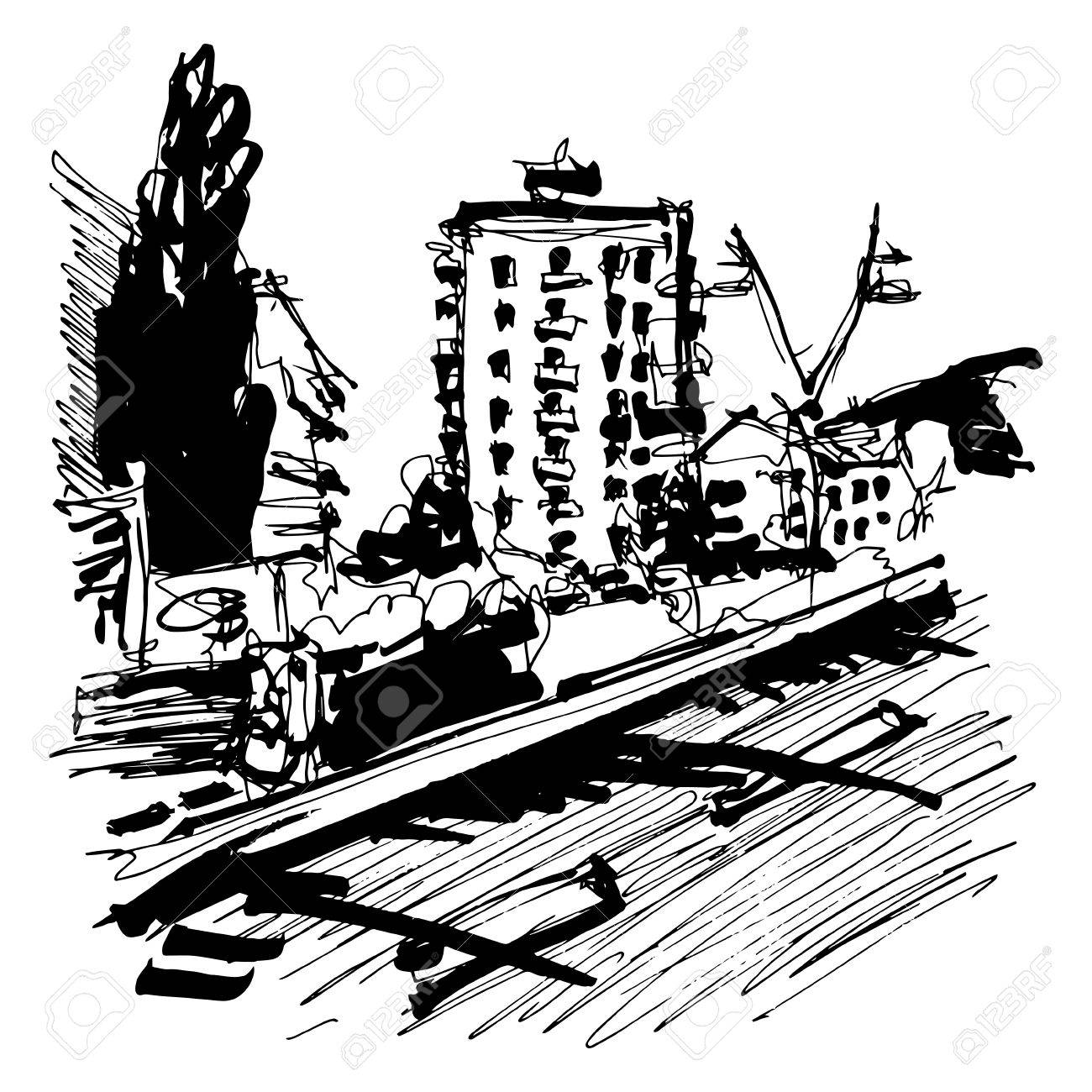 1300x1300 Freehand Travel Sketch Drawing Of Budva Montenegro Contemporary