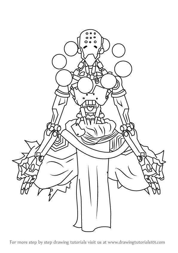 596x843 Learn How To Draw Zenyatta From Overwatch (Overwatch) Step By Step