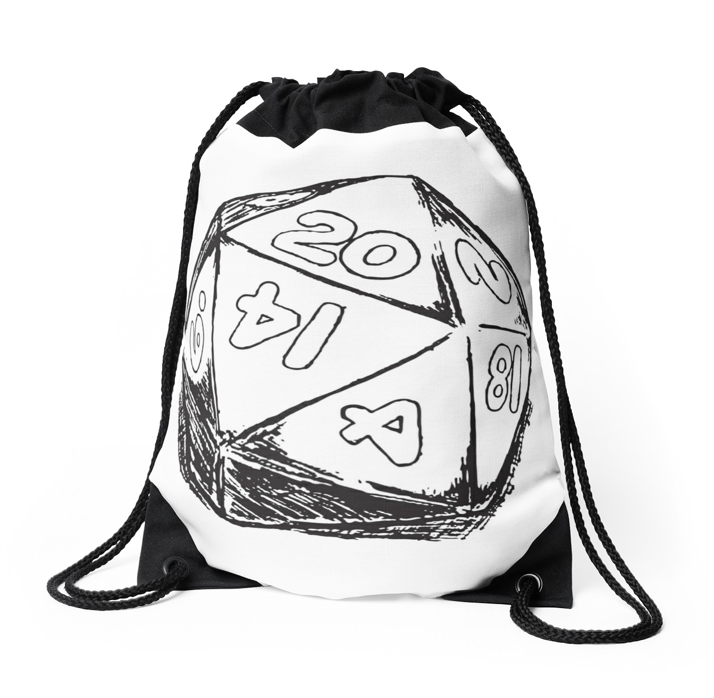1435x1404 D20 Dice Drawstring Bags By Hinomaru17 Redbubble