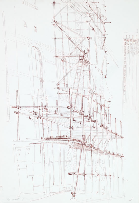 549x800 Scaffolding 1977 Pen 54 X 37 Cm By Susan Dorothea White Draw