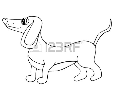450x369 Dachshund Coloring Book For Adults Vector Illustration. Anti