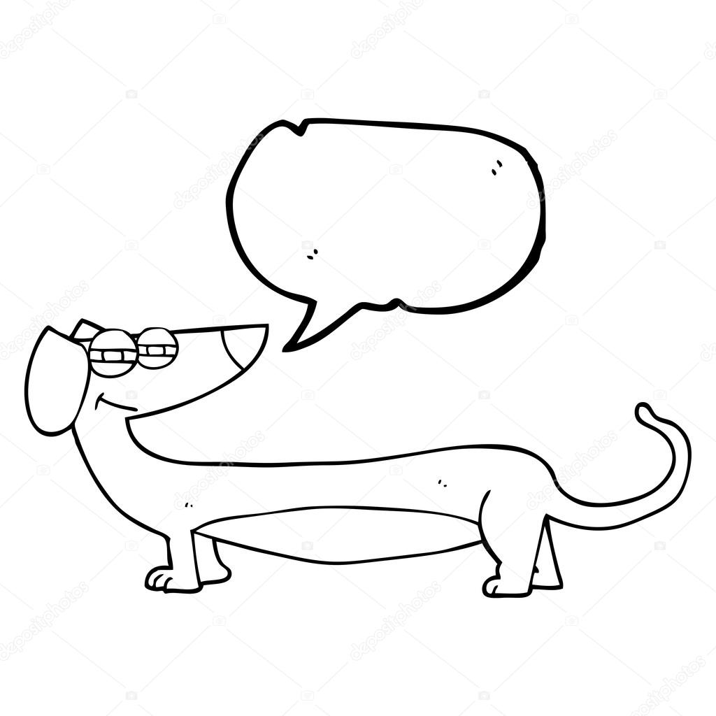 1024x1024 Speech Bubble Cartoon Dachshund Stock Vector Lineartestpilot
