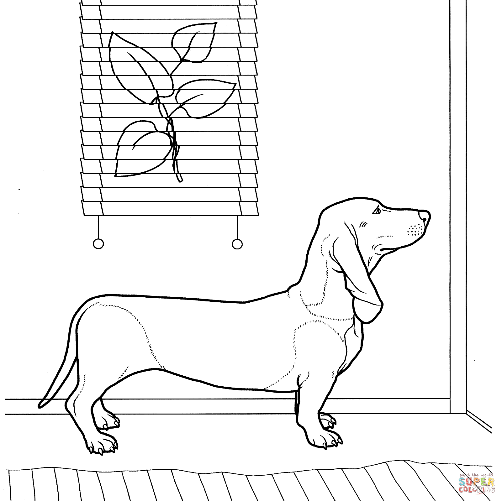 1601x1599 Dachshund Coloring Page Free Printable Coloring Pages