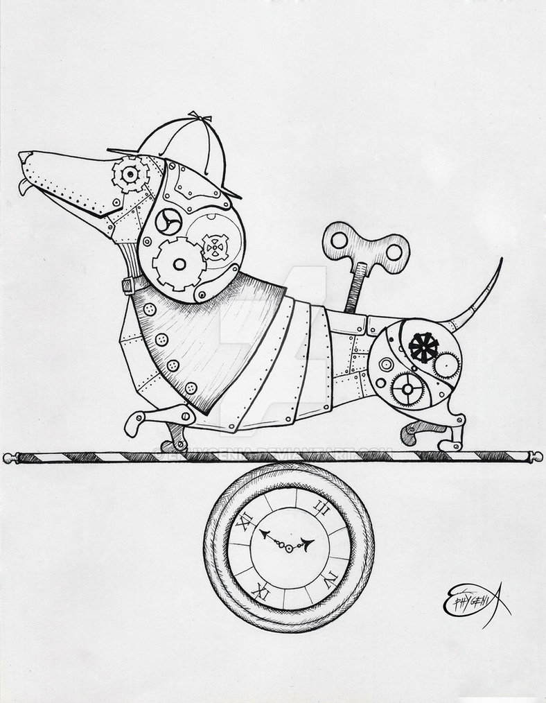 788x1014 Steampunk Clockwork Dachshund Wip By Ephygenia