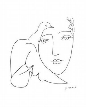 302x374 Picasso Drawing 05d Face Amp Dove Picasso, Drawings