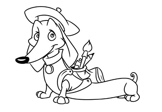 554x385 Dachshunds Contour Illustration Characters By Efen Guy